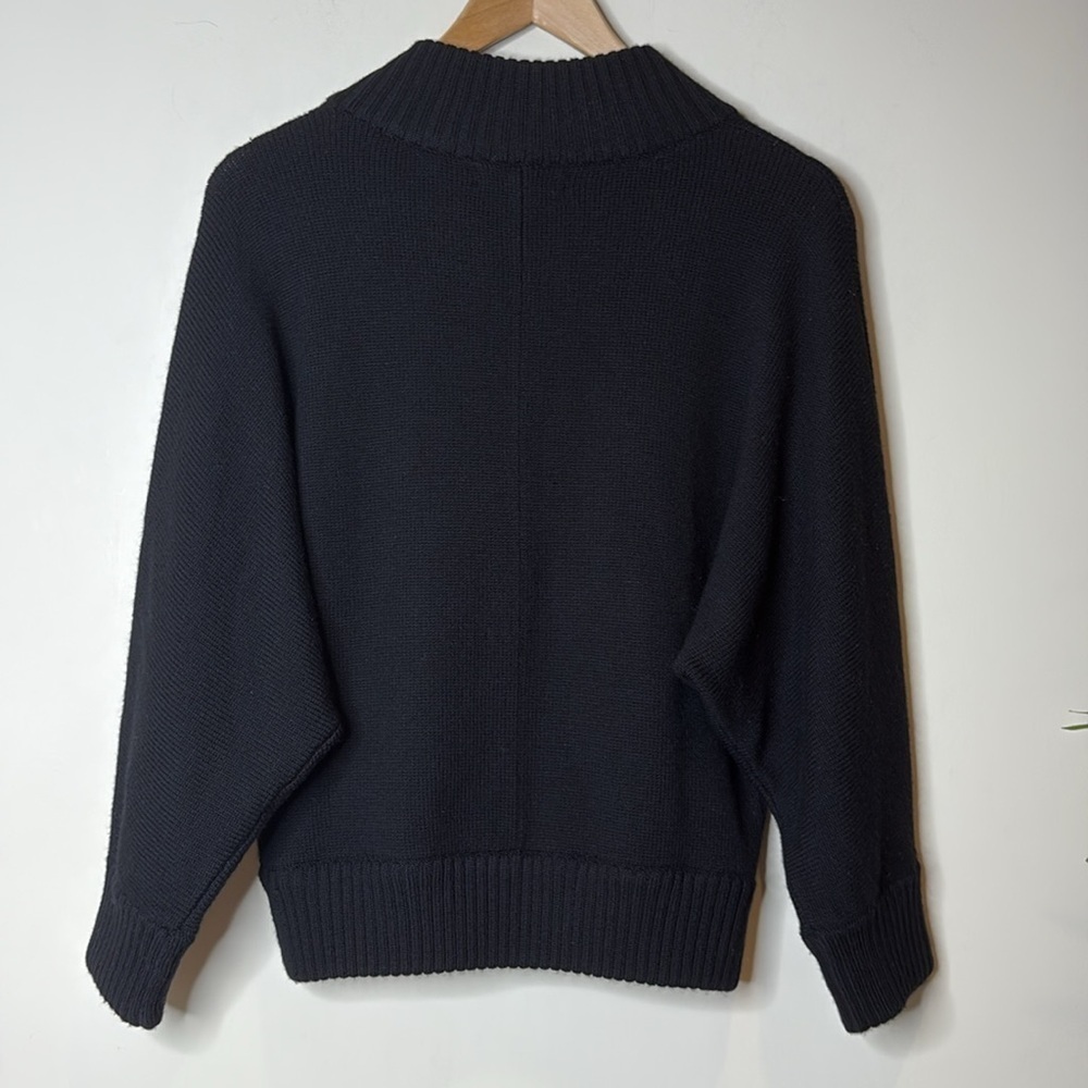 Banana Republic | Black Fine Merino Wool 1 Button Dolman Sleeve Knit Cardigan S - Picture 17 of 17
